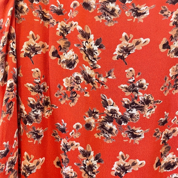 Topshop Mini Skirt with ruffle, coral with floral print, 10, NWOT - Picture 5 of 8